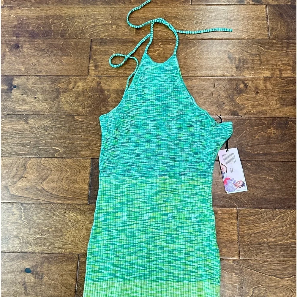 NWT Future Collective With Alani Noelle Ombre Halter Tie Neck Knit Sweater Dress - Picture 6 of 12